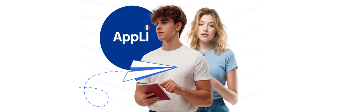 due giovani un maschio e una femmina con la scritta APPLI