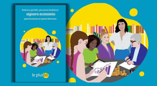 copertina del libro con scritto signora economia  blu