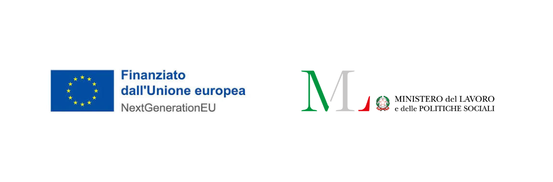 logo della nextgenerationEU e del Ministero del lavoro e delle politiche sociali