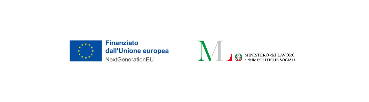 logo della nextgenerationEU e del Ministero del lavoro e delle politiche sociali