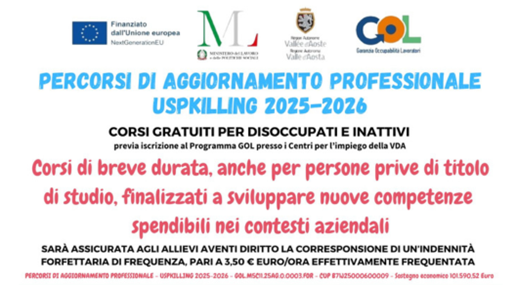 Percorsi di aggiornamento professionale - Upskilling 2025-2026